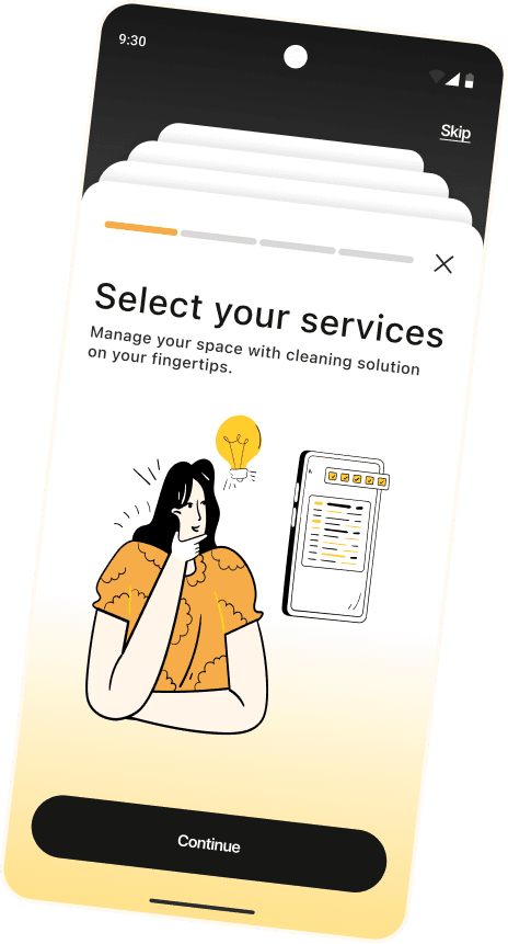 Giffy app select services screen